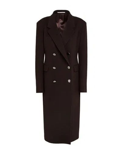 Tagliatore 02-05 Woman Coat Dark Brown Size 10 Virgin Wool, Cashmere In Brown