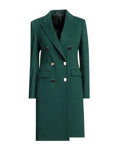 Tagliatore 02-05 Woman Coat Dark Green Size 4 Virgin Wool, Cashmere In Green