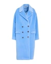 Tagliatore 02-05 Woman Coat Light Blue Size 10 Alpaca Wool, Virgin Wool In Blue