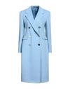 Tagliatore 02-05 Woman Coat Sky Blue Size 10 Virgin Wool, Cashmere