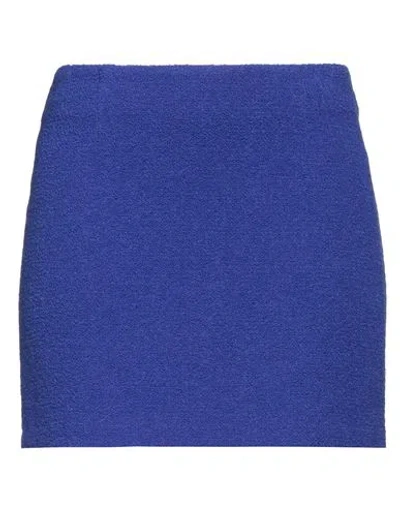 Tagliatore 02-05 Woman Mini Skirt Bright Blue Size 8 Virgin Wool, Polyamide