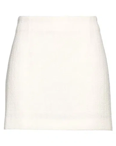 Tagliatore 02-05 Woman Mini Skirt Ivory Size 6 Virgin Wool, Polyamide In White