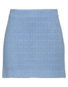 Tagliatore 02-05 Woman Mini Skirt Pastel Blue Size 4 Virgin Wool, Polyamide
