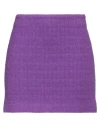 Tagliatore 02-05 Woman Mini Skirt Purple Size 6 Virgin Wool, Polyamide