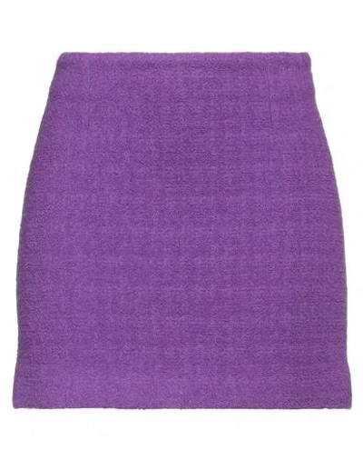 Tagliatore 02-05 Woman Mini Skirt Purple Size 6 Virgin Wool, Polyamide