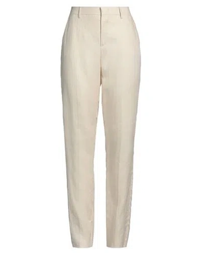 Tagliatore 02-05 Woman Pants Ivory Size 8 Linen In White