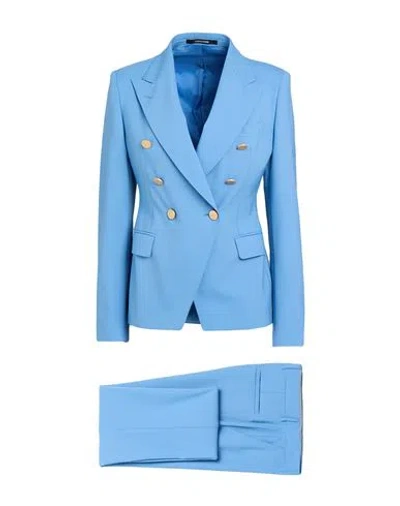 Tagliatore 02-05 Woman Suit Azure Size 4 Polyester, Virgin Wool, Elastane In Blue