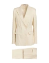 Tagliatore 02-05 Woman Suit Beige Size 4 Linen