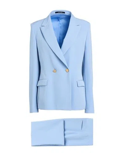 Tagliatore 02-05 Woman Suit Light Blue Size 8 Polyester, Elastane In Blue