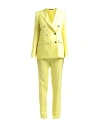 Tagliatore 02-05 Woman Suit Yellow Size 6 Linen