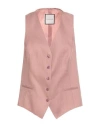 Tagliatore 02-05 Woman Tailored Vest Pastel Pink Size 10 Linen