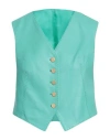 Tagliatore 02-05 Woman Tailored Vest Sage Green Size 4 Lambskin, Cupro