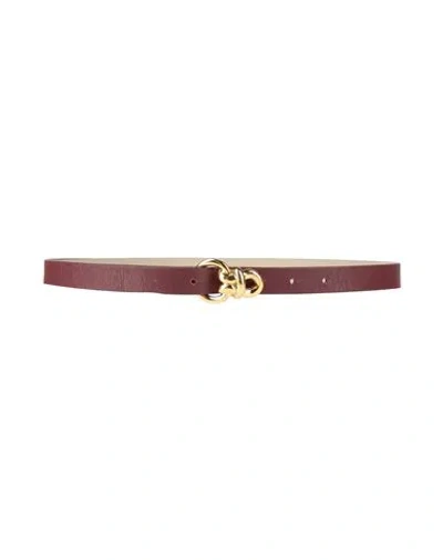 Tagliatore 02-05 Woman Belt Burgundy Size 30 Leather In Red