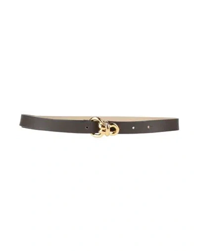 Tagliatore 02-05 Woman Belt Taupe Size 32 Leather In Grey