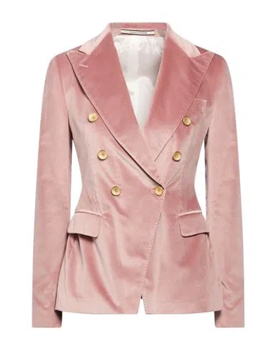 Tagliatore 02-05 Woman Blazer Antique Rose Size 4 Cotton, Elastane In Pink
