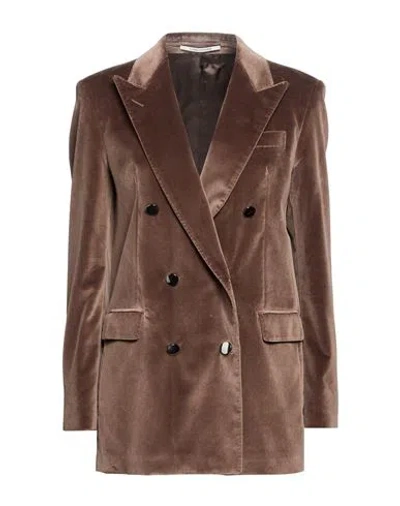 Tagliatore 02-05 Woman Blazer Chocolate Brown Size 4 Cotton, Elastane