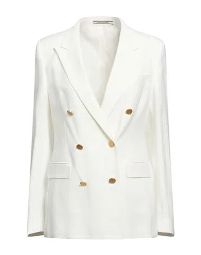 Tagliatore 02-05 Woman Blazer Cream Size 10 Viscose, Polyamide, Elastane In White