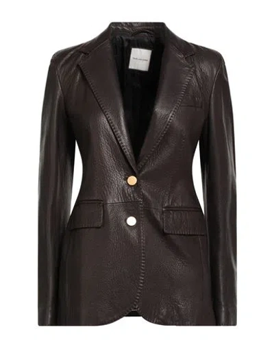 Tagliatore 02-05 Woman Blazer Dark Brown Size 4 Lambskin