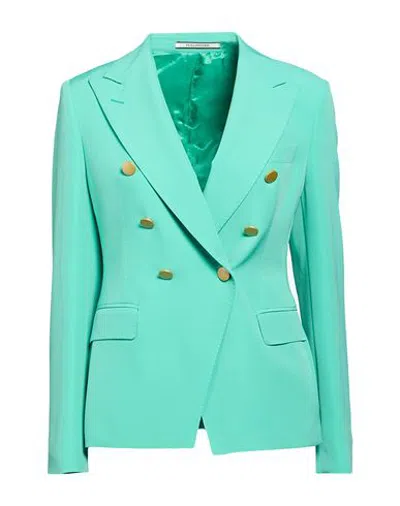 Tagliatore 02-05 Woman Blazer Green Size 6 Polyester, Elastane In Blue