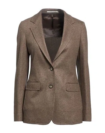 Tagliatore 02-05 Woman Blazer Khaki Size 4 Cashmere In Brown