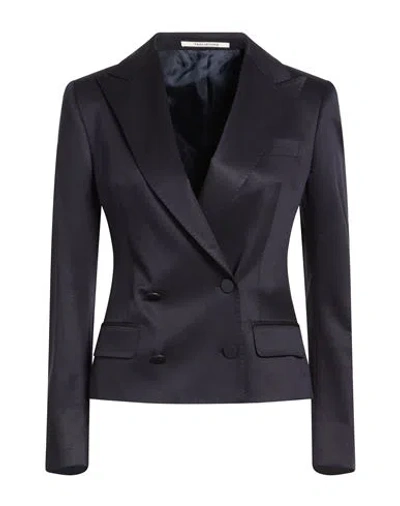 Tagliatore 02-05 Woman Blazer Navy Size 4 Viscose, Virgin Wool, Polyamide, Elastane In Blue