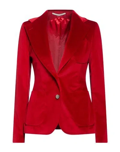 Tagliatore 02-05 Woman Blazer Red Size 4 Cotton, Elastane