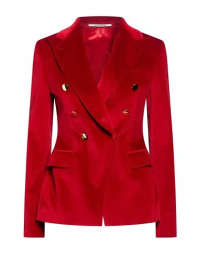 Tagliatore 02-05 Woman Blazer Red Size 4 Cotton, Elastane