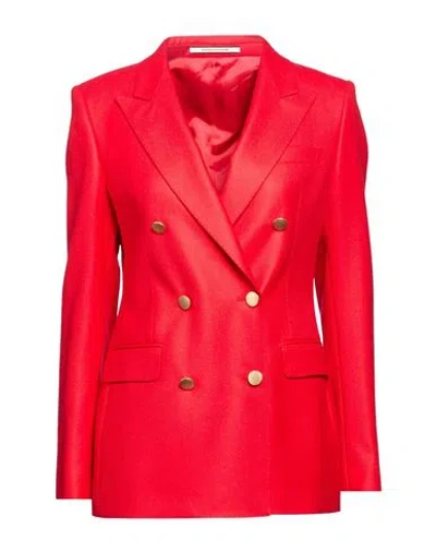 Tagliatore 02-05 Woman Blazer Red Size 4 Virgin Wool