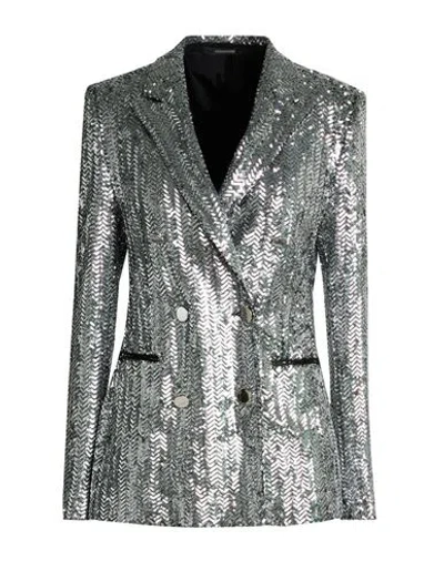 Tagliatore 02-05 Woman Blazer Silver Size 4 Polyester
