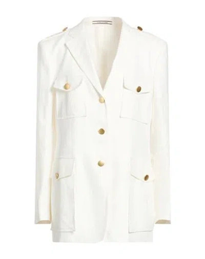Tagliatore 02-05 Woman Blazer White Size 12 Linen