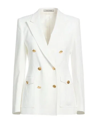 Tagliatore 02-05 Woman Blazer White Size 8 Viscose, Polyamide, Lyocell