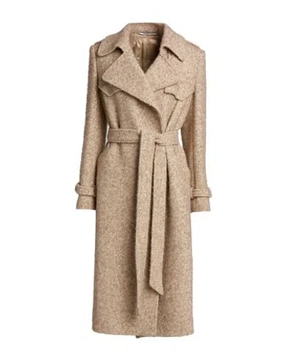 Tagliatore 02-05 Woman Coat Beige Size 4 Virgin Wool, Alpaca Wool, Polyamide, Polyester