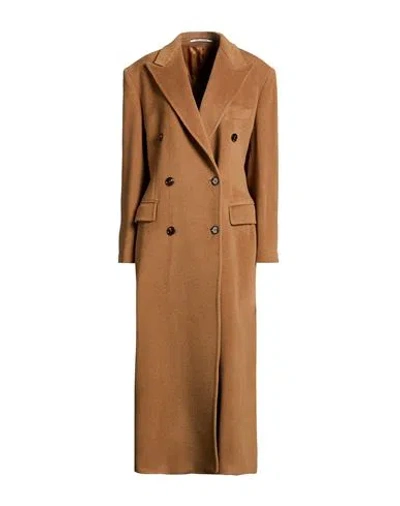 Tagliatore 02-05 Woman Coat Camel Size 4 Virgin Wool In Brown