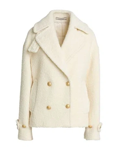 Tagliatore 02-05 Woman Coat Ivory Size 6 Alpaca Wool, Virgin Wool, Polyamide In White