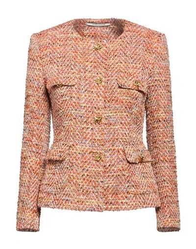 Tagliatore 02-05 Woman Jacket Orange Size 4 Virgin Wool, Polyamide, Acrylic, Polyester
