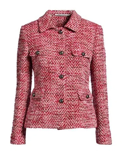 Tagliatore 02-05 Woman Jacket Red Size 10 Virgin Wool, Polyamide, Polyacrylic, Polyester In Pink