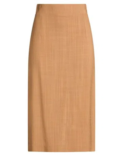 Tagliatore 02-05 Woman Midi Skirt Camel Size 8 Viscose, Polyamide, Lyocell In Brown