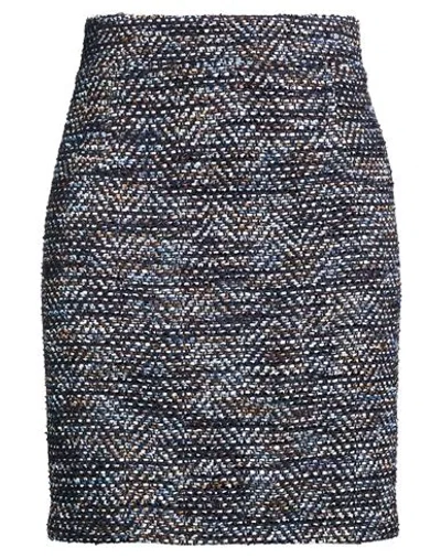 Tagliatore 02-05 Woman Midi Skirt Navy Size 10 Virgin Wool, Polyamide, Polyester, Viscose In Gray