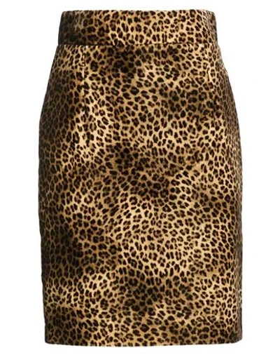 Tagliatore 02-05 Woman Mini Skirt Camel Size 4 Cotton In Multi