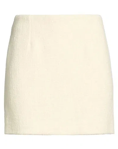 Tagliatore 02-05 Woman Mini Skirt Ivory Size 4 Wool, Polyester, Polyamide, Metal Fiber In Brown