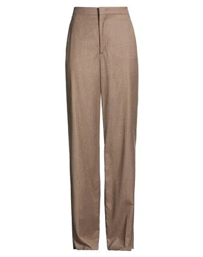 Tagliatore 02-05 Woman Pants Taupe Size 4 Virgin Wool, Silk In Brown