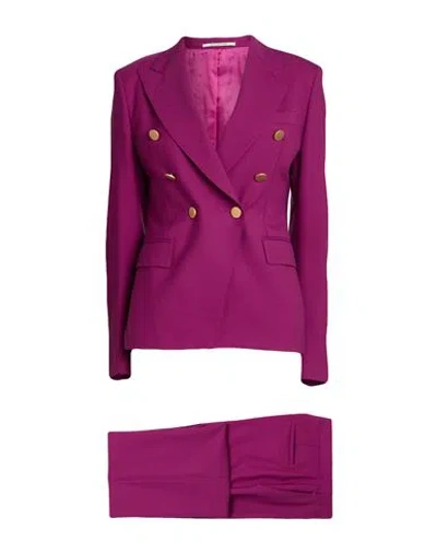 Tagliatore 02-05 Woman Suit Mauve Size 4 Polyester, Virgin Wool, Elastane In Purple