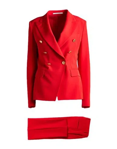 Tagliatore 02-05 Woman Suit Red Size 8 Polyester, Elastane