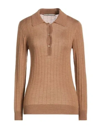 Tagliatore 02-05 Woman Sweater Camel Size 4 Merino Wool, Silk, Cashmere In Brown