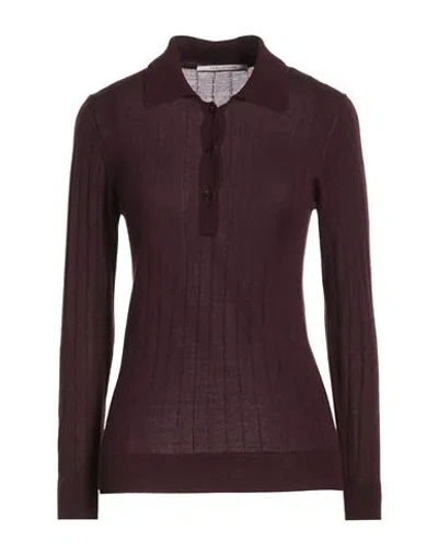 Tagliatore 02-05 Woman Sweater Plum Size 4 Merino Wool, Silk, Cashmere In Animal Print