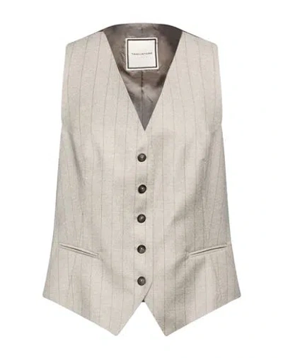 Tagliatore 02-05 Woman Tailored Vest Beige Size 10 Virgin Wool In Gray