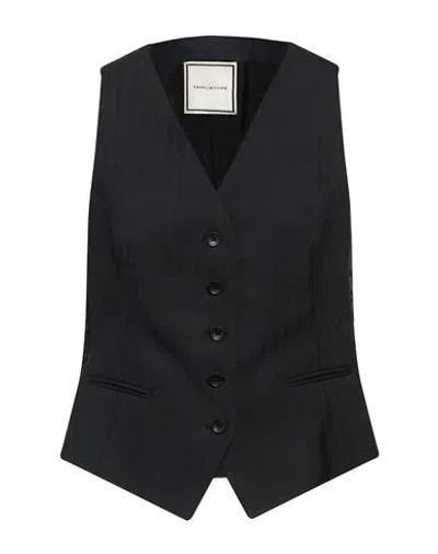 Tagliatore 02-05 Woman Tailored Vest Black Size 6 Virgin Wool, Elastane