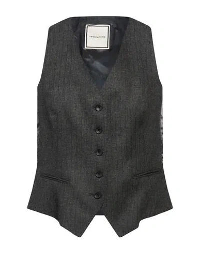 Tagliatore 02-05 Woman Tailored Vest Charcoal Size 6 Viscose, Virgin Wool, Polyester, Elastane In Gray