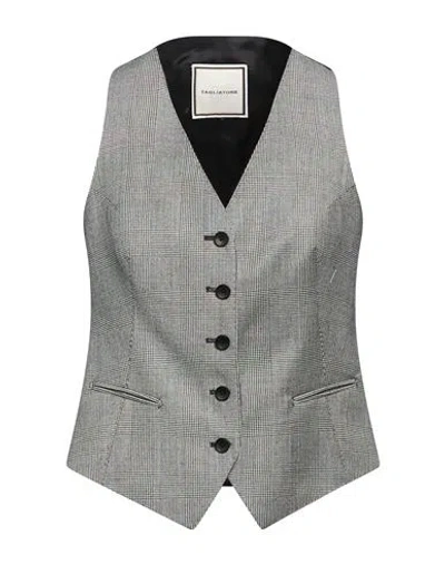 Tagliatore 02-05 Woman Tailored Vest Grey Size 4 Super 110s Wool In Gray
