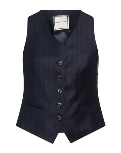 Tagliatore 02-05 Woman Tailored Vest Midnight Blue Size 4 Virgin Wool